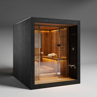 Sauna Personnalisable : L'Évasion Rustique - Noir lazure latte large